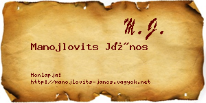 Manojlovits János névjegykártya